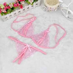 Pink Lace Micro Lingerie Set